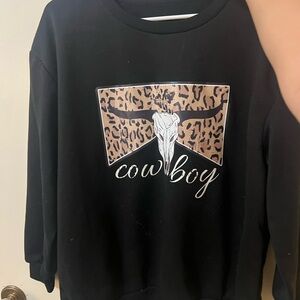 Black Cowboy Graphic Sweatshirt